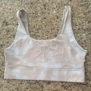 Fabletics reversible Beige and White Tie-Dye Sports Bra size Xl, extra large